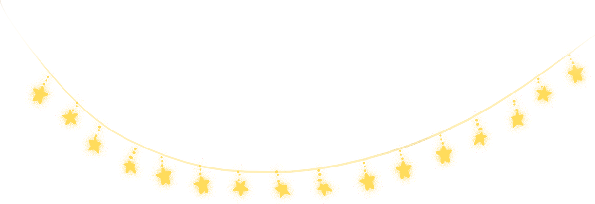 Hanging Star Lights Garland Illustration